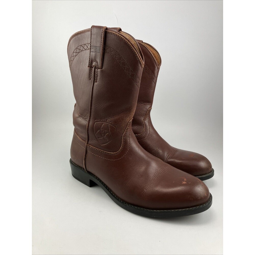 Ariat A2 Classic Men10 Cowboy Western Boots 34161 Almond Toe Brown Leather Used